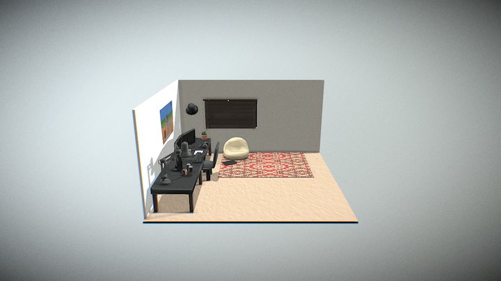 Low Poly Room [Textured] 3D Model