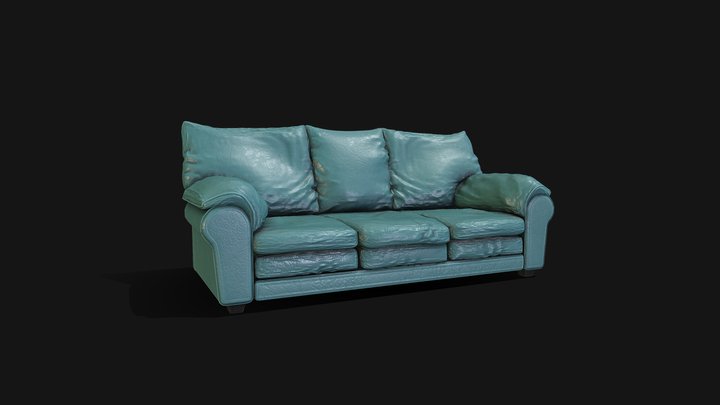 Green Couch 3D Model
