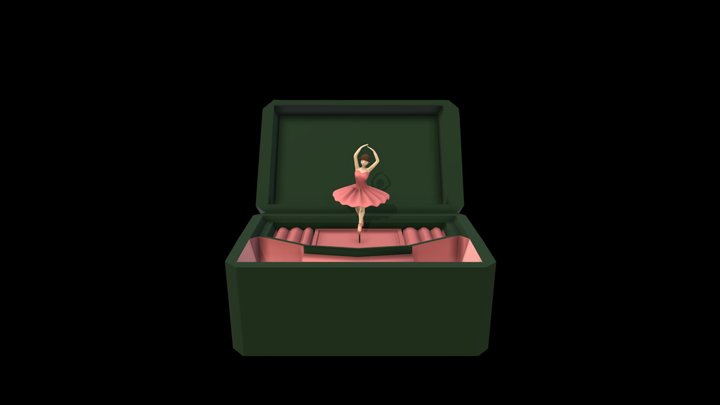 Music Box with Ballerina Doll 3D Model