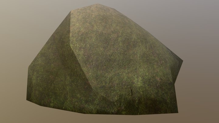 Mossy Rock - Low Poly 3D Model