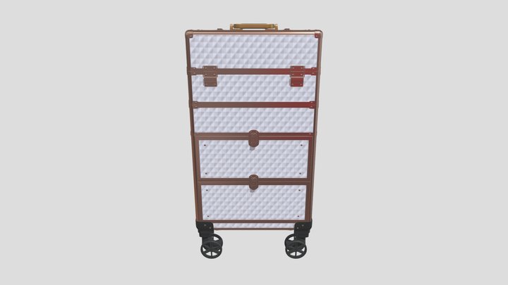 Train Case Rolling Cosmetic Trolley 3D Model