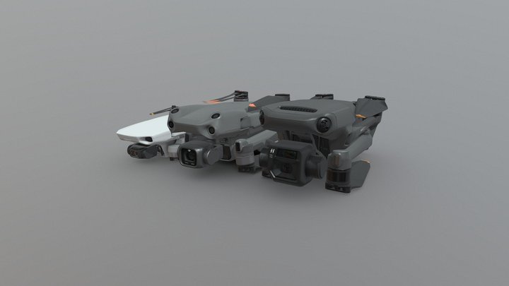 DJI Folded Drones 3D Model