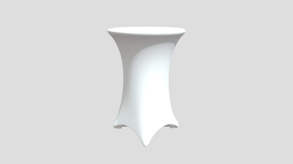 White Outdoor Standing Table With Cloth