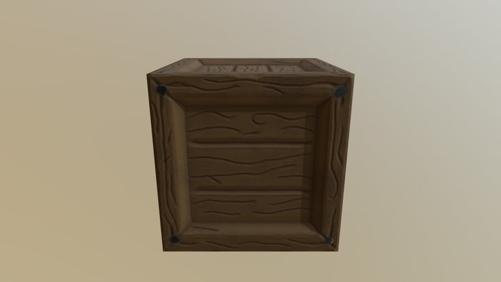 Stylized low-poly crate 3D Model