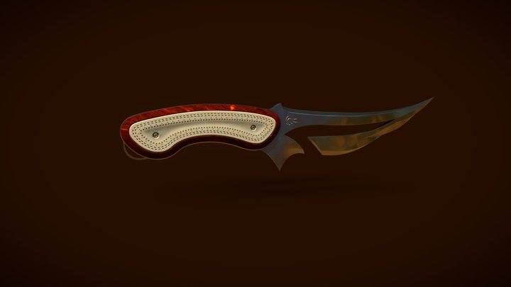 Dagger with Wing Theme 3D Model