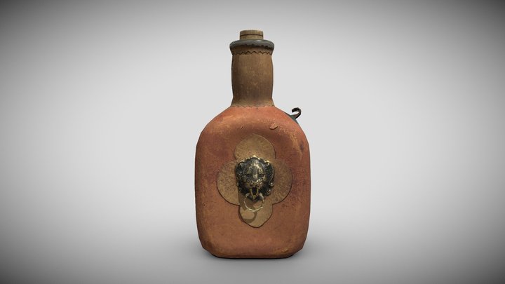 Bottle With Lion Head - Low-Poly Photogrammetry 3D Model