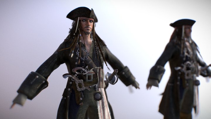 Jack Sparrow |ready for animation| 3D Model