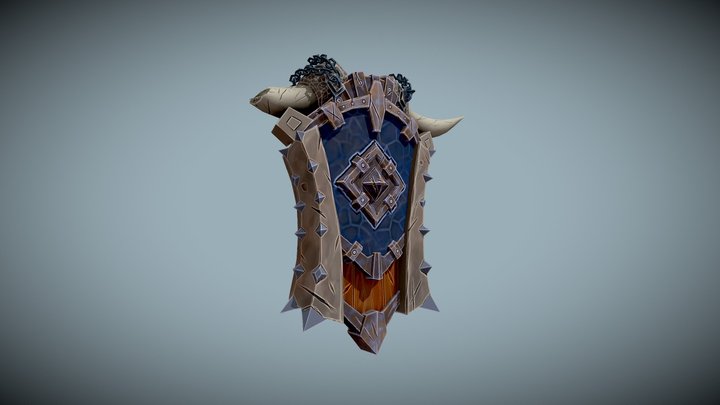 Stylized Fantasy Shield 3D Model