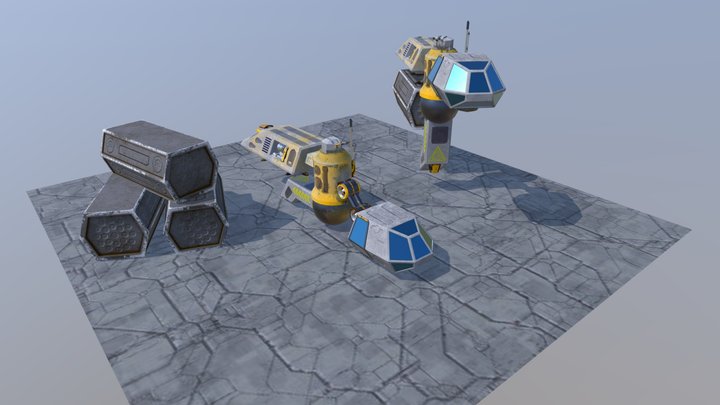 Cargo Space Vessel 3D Model