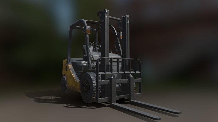 Forklift low poly 3D Model