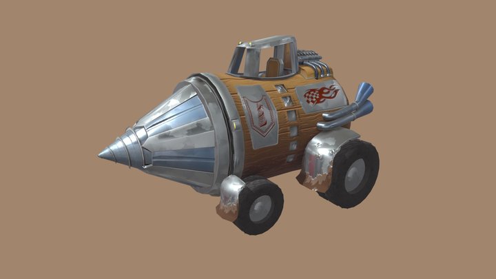 DAE MoustacheKart - Drill Kart 3D Model