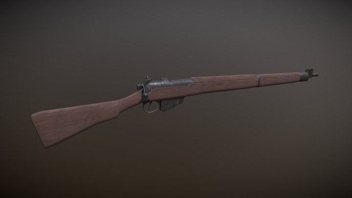 Lee-Enfield No4 Mk1 (Low Poly Stylized) 3D Model