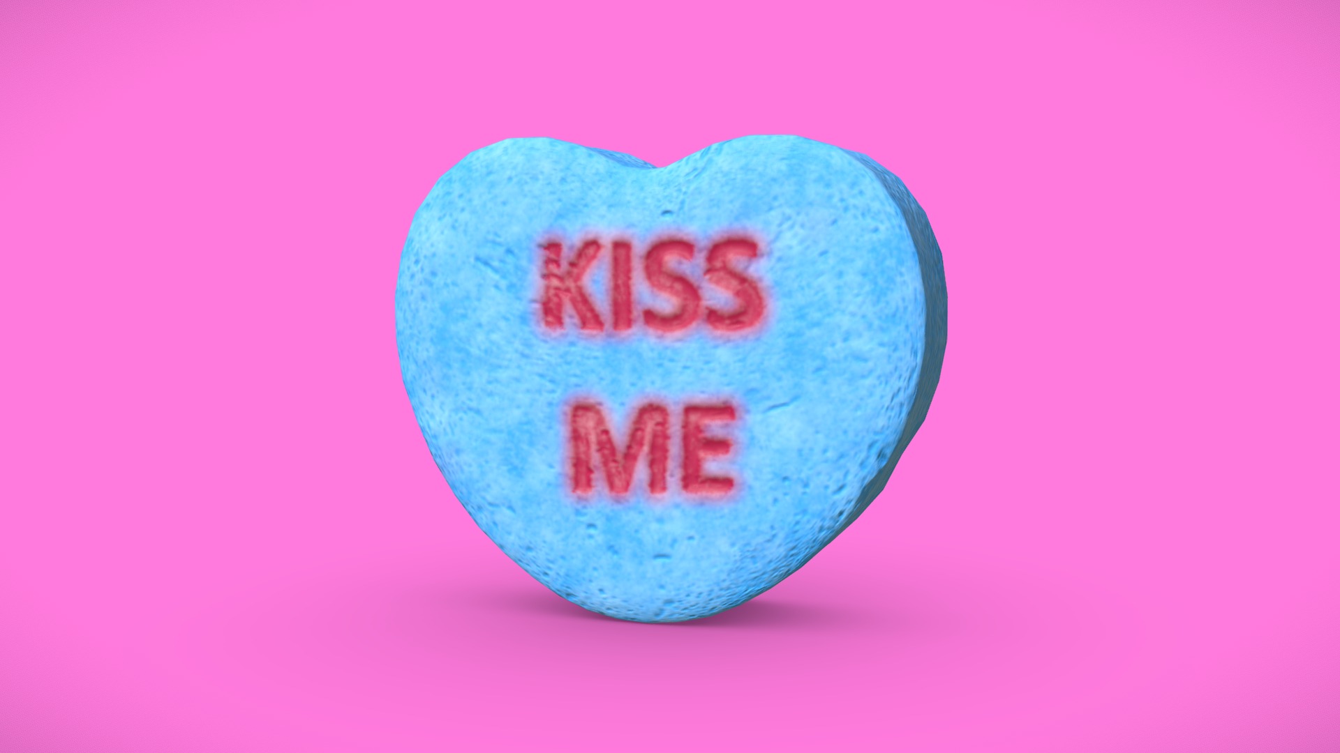 3D model Heart Candy – Kiss Me - This is a 3D model of the Heart Candy - Kiss Me. The 3D model is about shape.