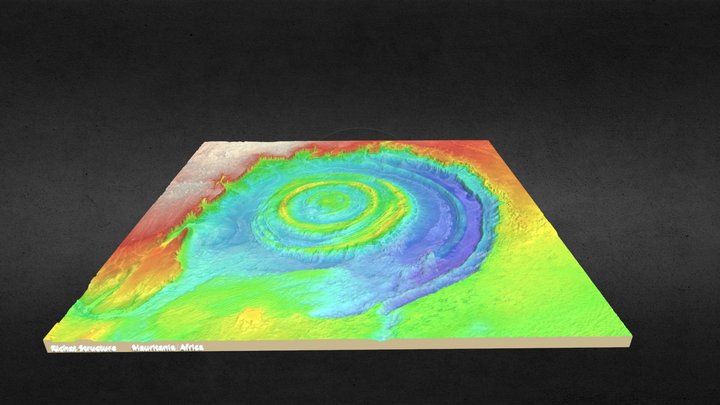 🔎 Richat Structure 👁️ Elevation Map (3D model) 3D Model