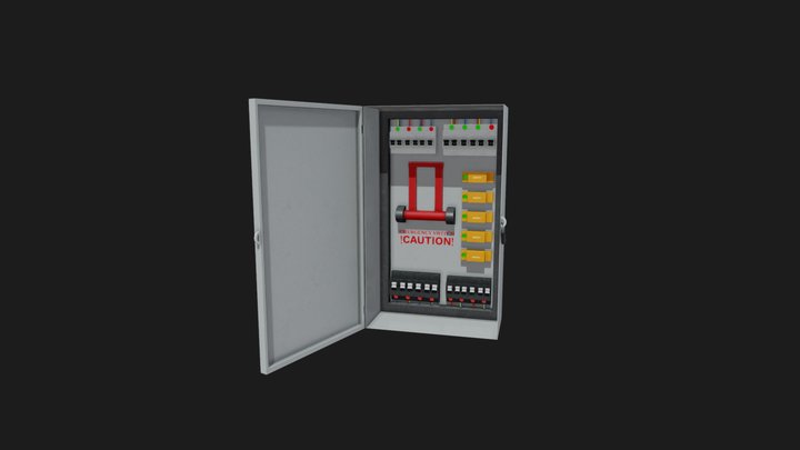 Low-Poly Electrical Control Panel by Nikdox 3D Model