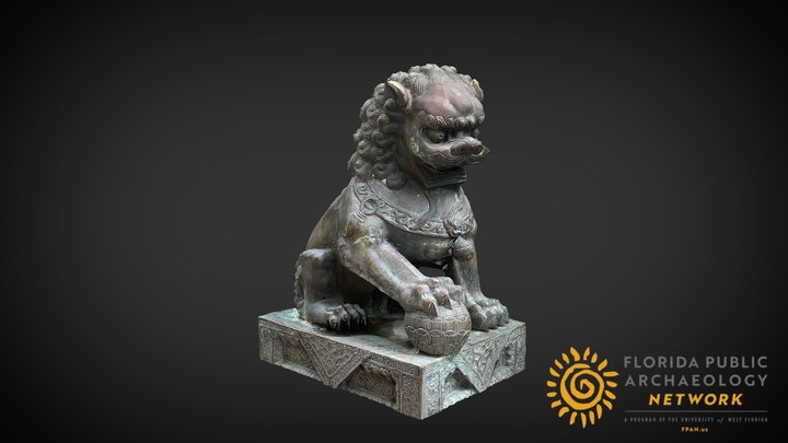 Chinese Guardian Lion Statue- RealityScan 3D Model