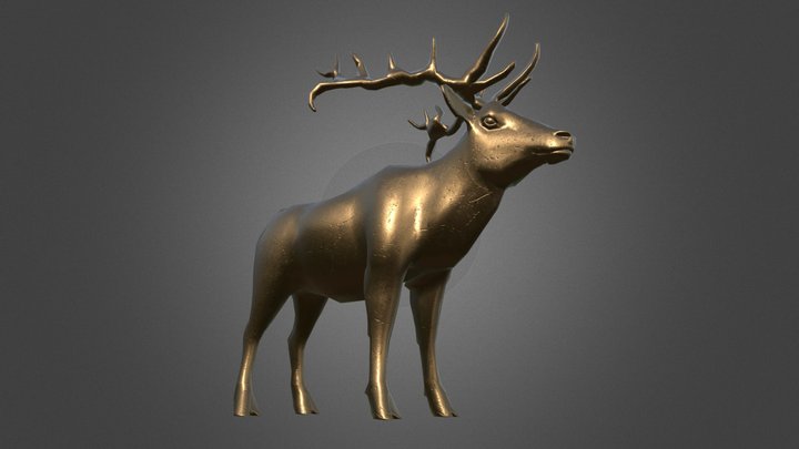 Bronze Elk 3D Model