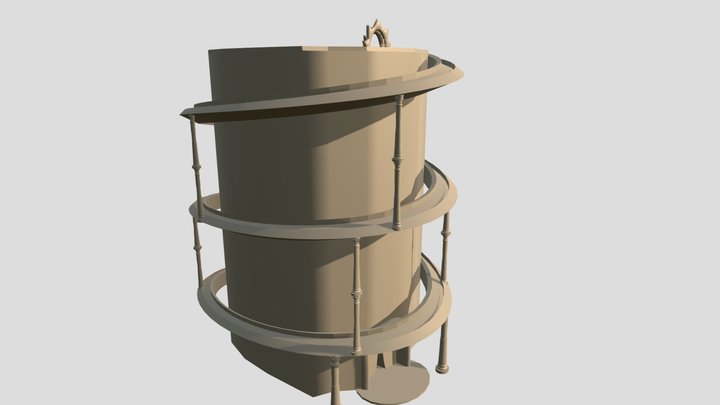 Doric Pillar Temple 3D Model