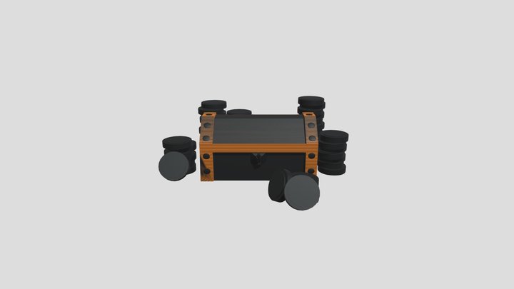 Chest And Coins 3D Model