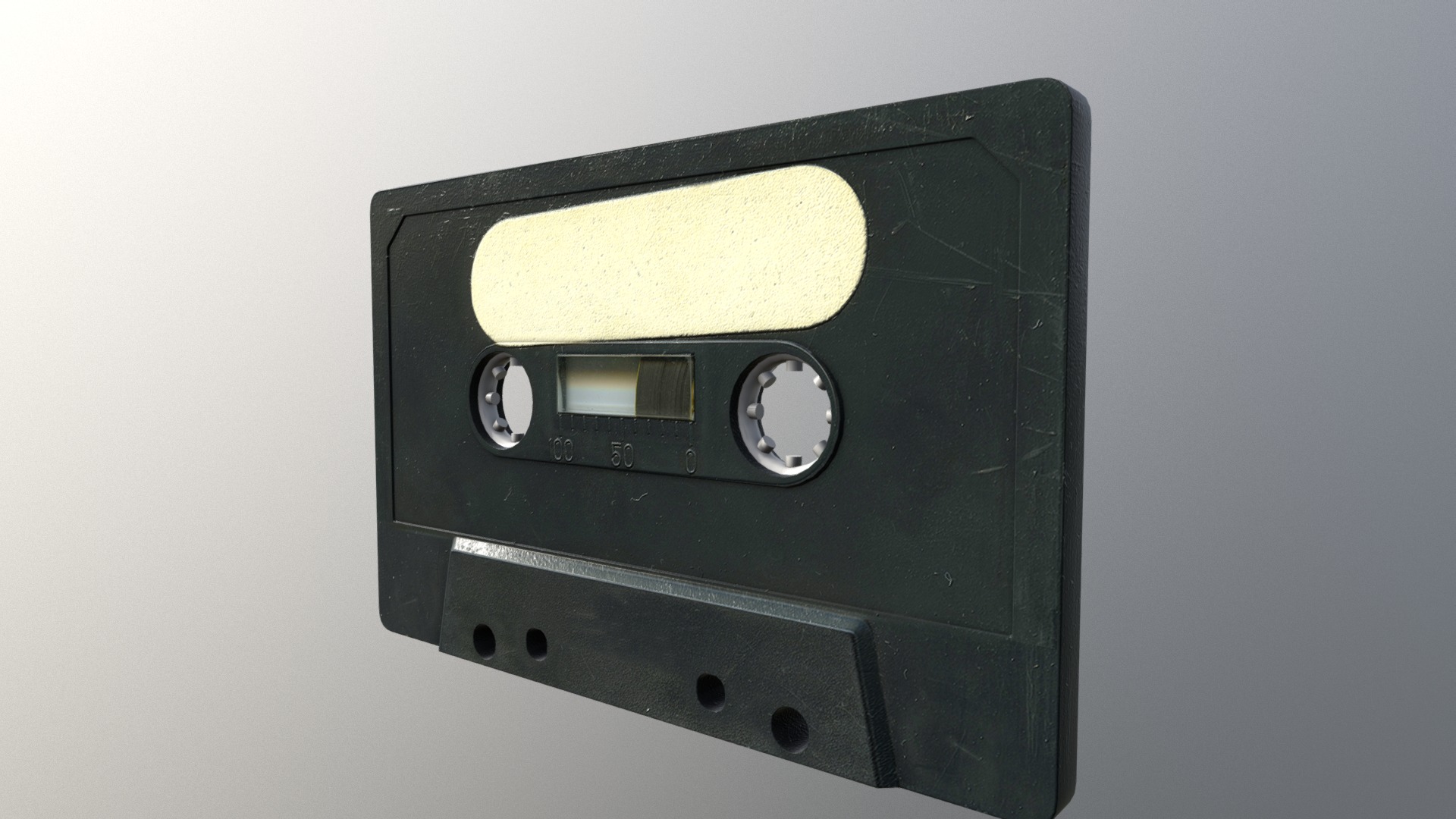 3D model Cassette - This is a 3D model of the Cassette. The 3D model is about a black and silver electrical device.