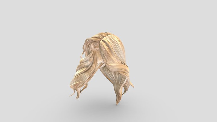 Ines Volume Long Female Hair 3D Model