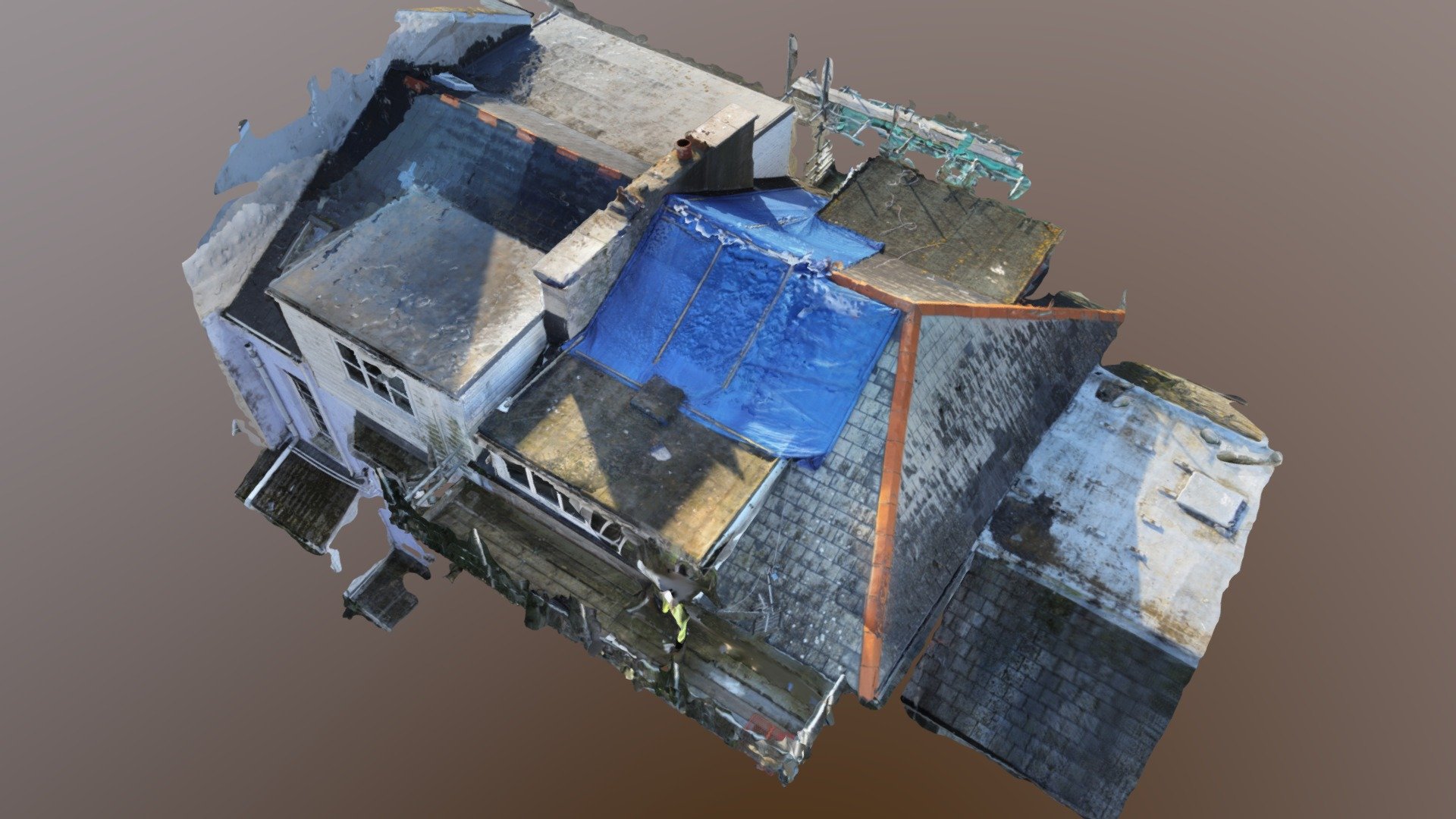 Fire Damaged Roof Section Demo