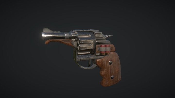 Double Shot Revolver 3D Model