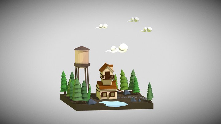 House in the woods 3D Model