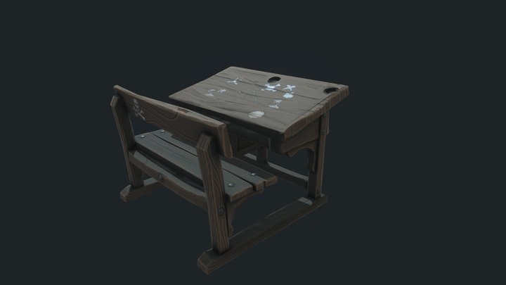 Stylized Pirate Desk 3D Model