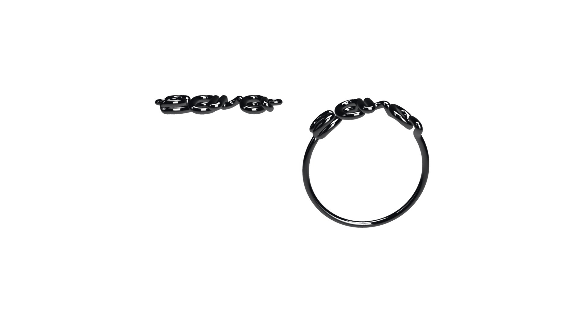 3D model Sara Twisted Wire Personalized Ring and Necklace - This is a 3D model of the Sara Twisted Wire Personalized Ring and Necklace. The 3D model is about shape, circle.