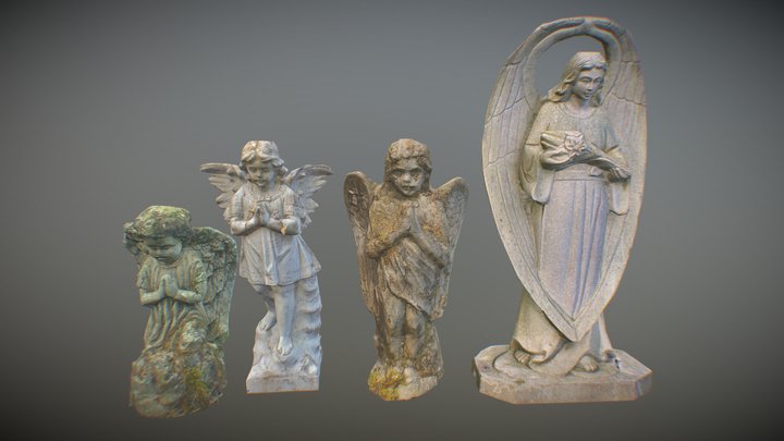 Scanned Angel Statue Collection 3D Model