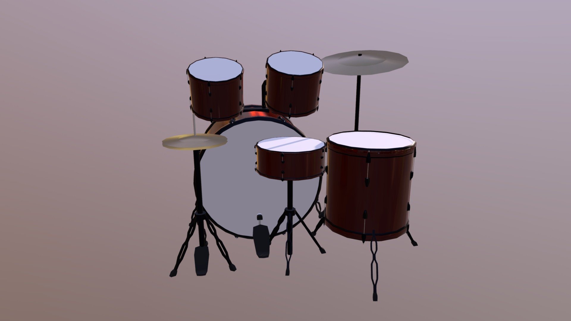 Red Drumset - no chair - 3D model by portwindyroad [8acbb35] - Sketchfab