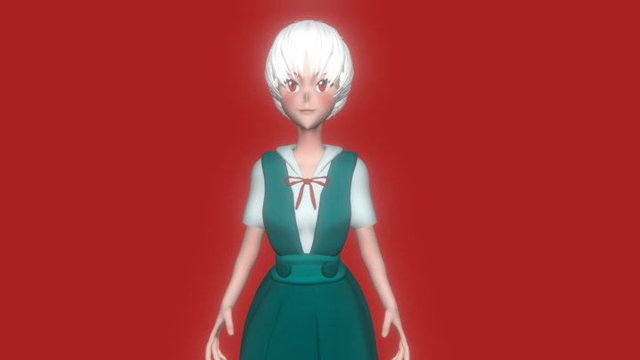 White haired Rei Ayanami Sculpt 3D Model