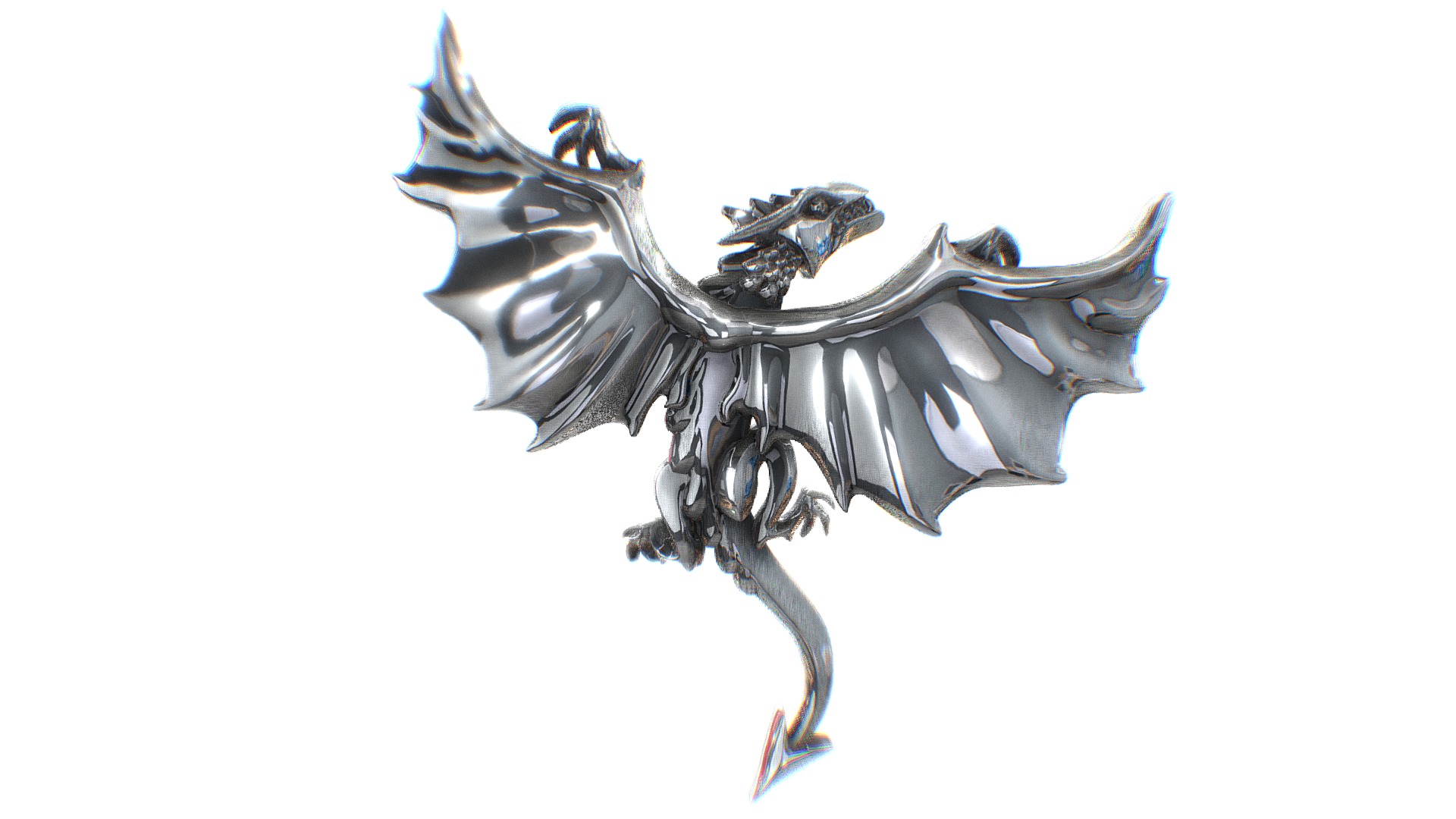 3D model Dragon Rage - This is a 3D model of the Dragon Rage. The 3D model is about a metal dragon with wings.