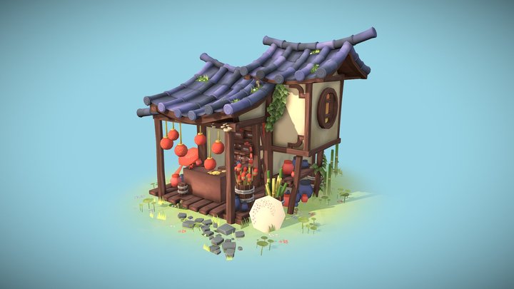 Chinese Fireworks Shop 3D Model