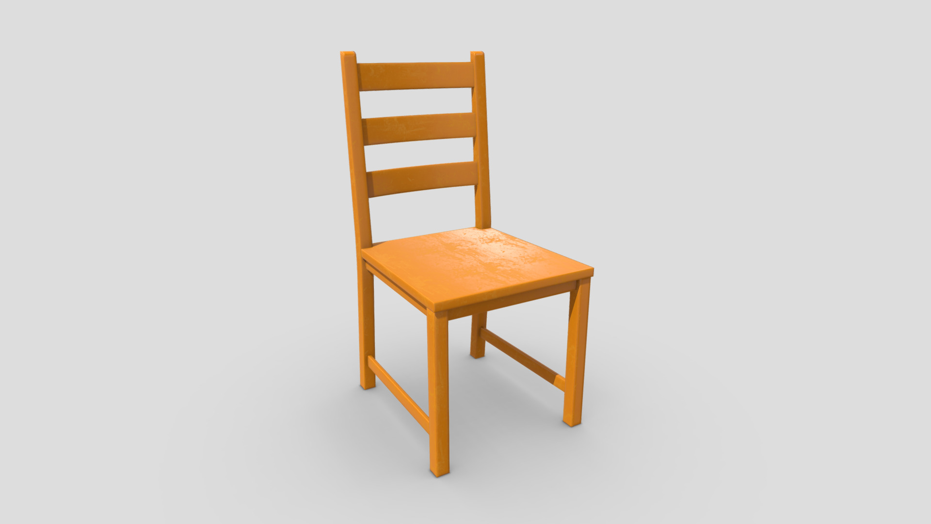 3D model Chair 6 - This is a 3D model of the Chair 6. The 3D model is about a wooden chair against a white background.