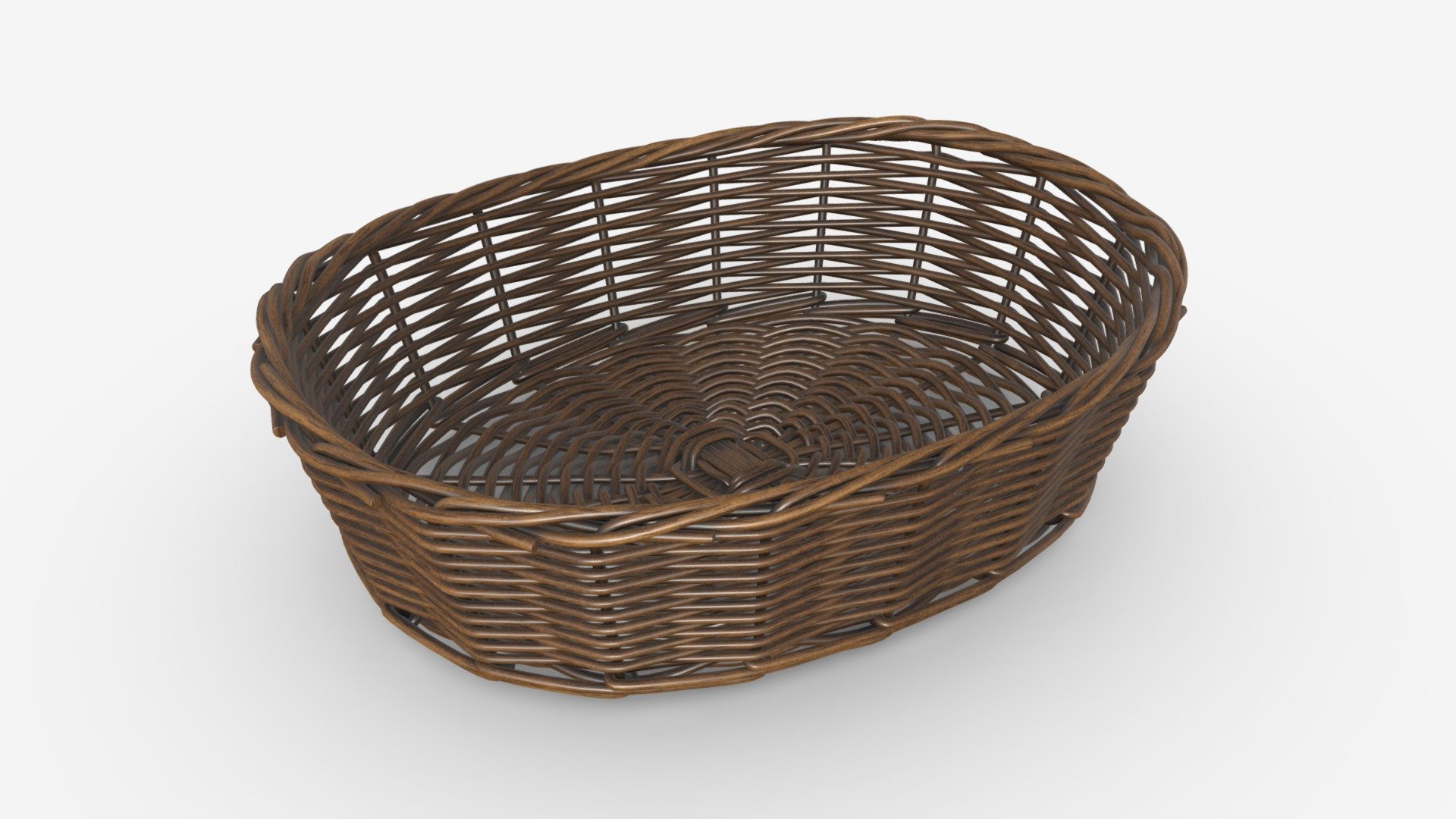 Oval wicker basket brown