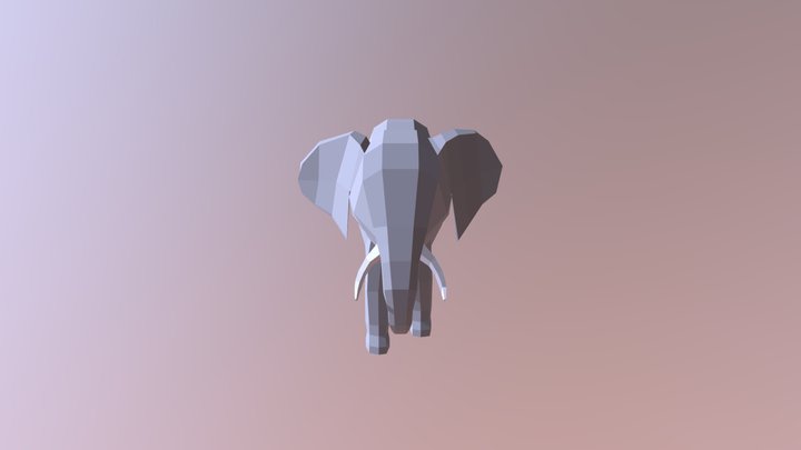 Lowpoly Elephant 3D Model