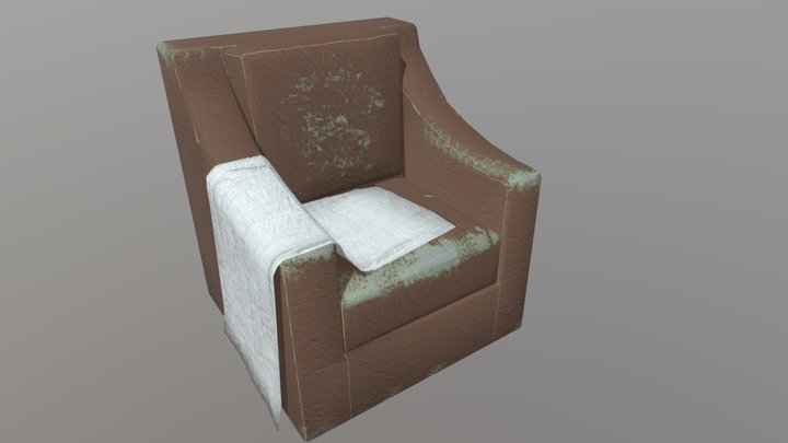 FREE 1238 tris Armchair with cloth 3D Model