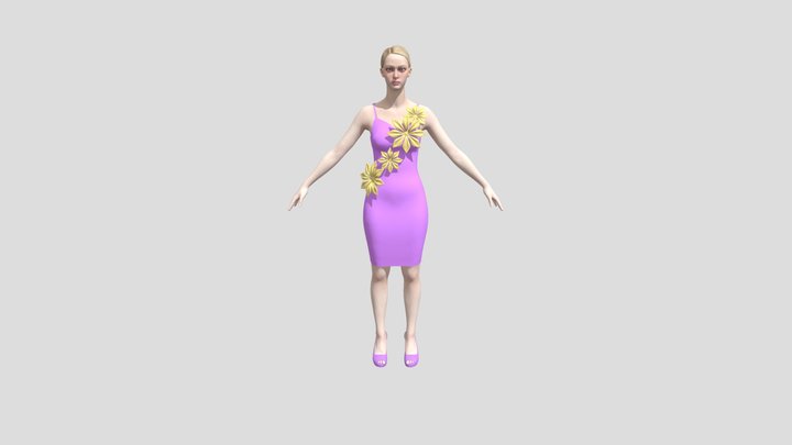 vestido final animacion 3D Model