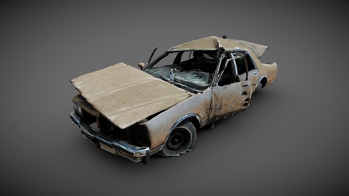 Destroyed Car 3D Model