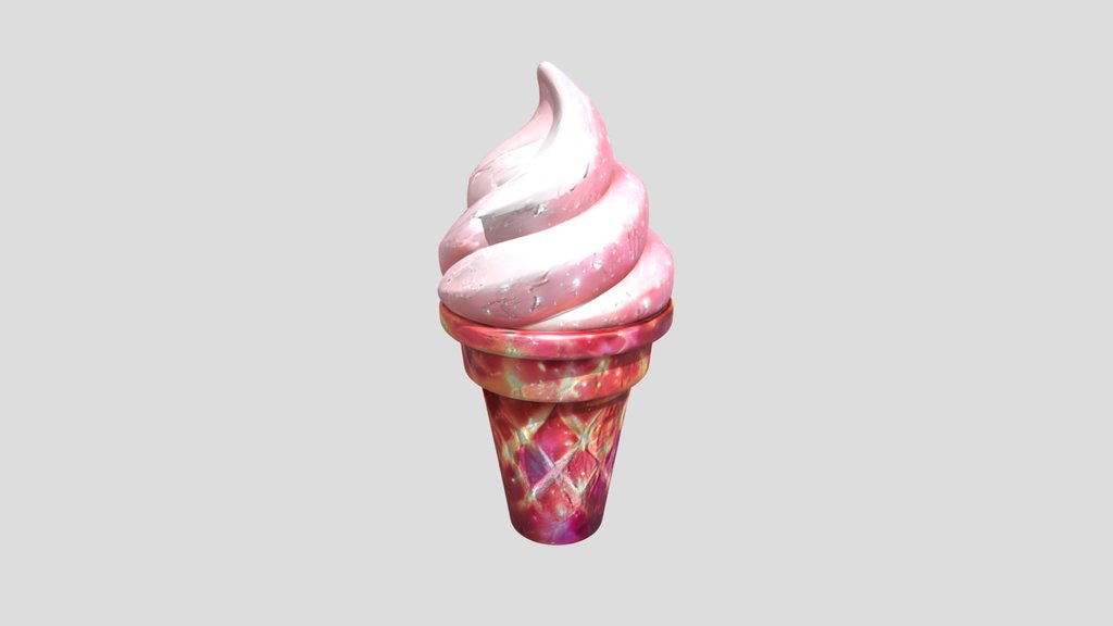 Glittery soft serve ice cream cone
