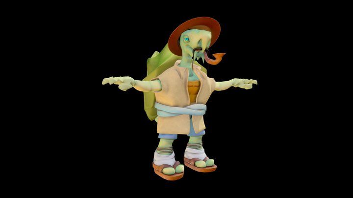 Stylized Friendly Tortle 3D Model