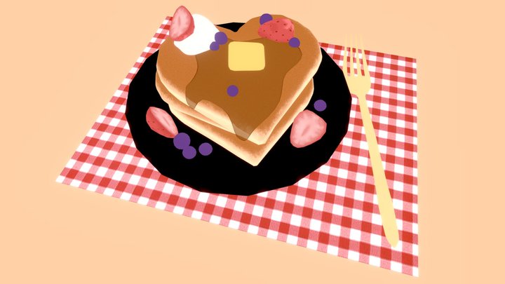 Heart shaped pancakes! 3D Model