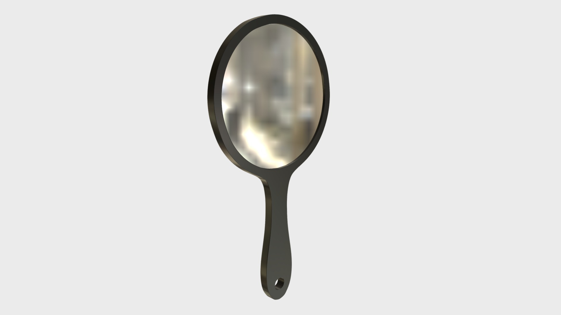 3D model Round handheld mirror - This is a 3D model of the Round handheld mirror. The 3D model is about a close-up of a magnifying glass.