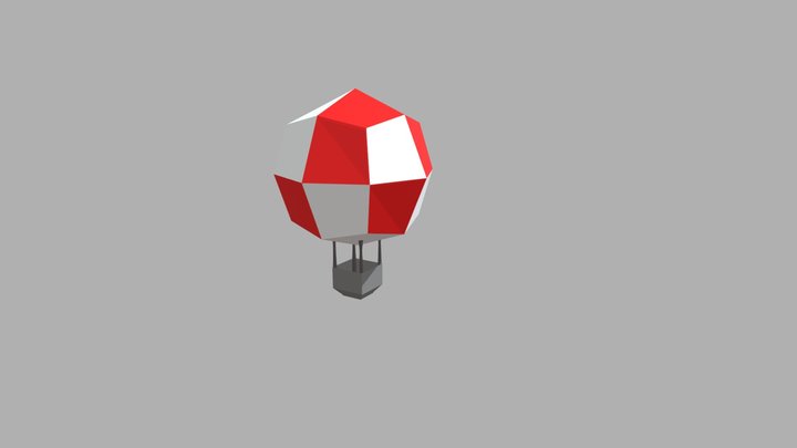 Hot Air Balloon | Low Poly 3D Model