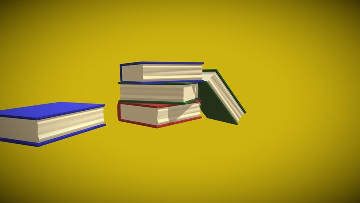 pile of book - Low Poly 3D Model
