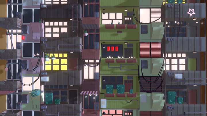A Clutter of Homes 3D Model