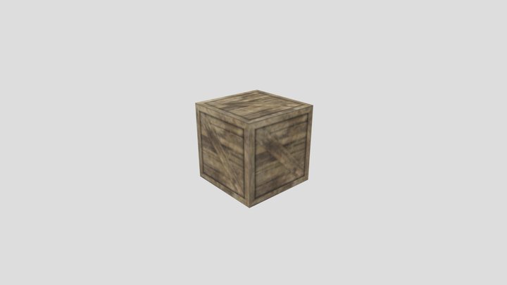 PSX Wooden Crate 3D Model