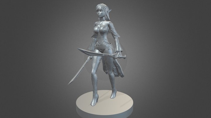Mizikini Female Blade Dancer 3D print model 3D Model